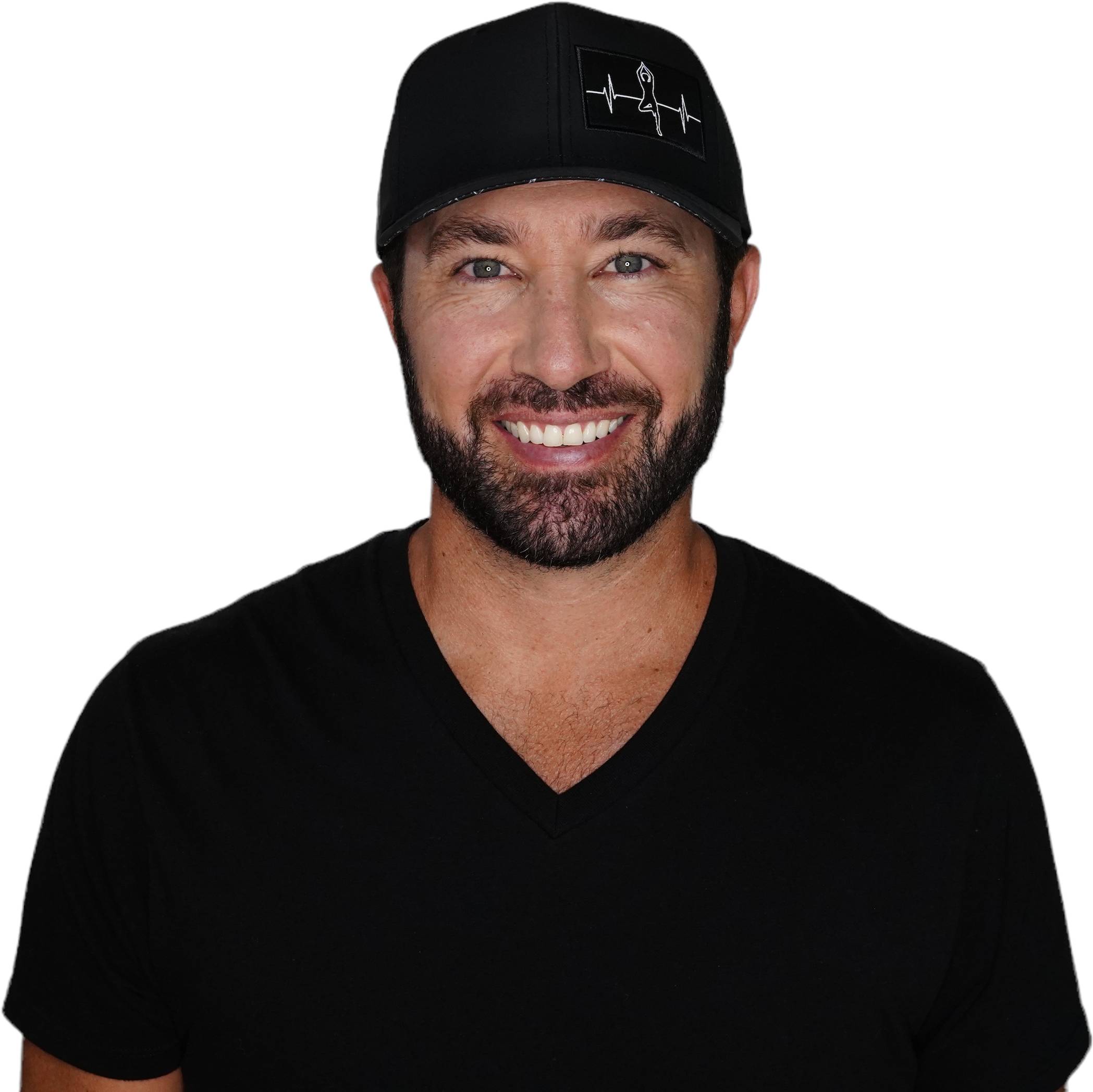 Yoga Hat - Baseball Hat Fit - Black - Laser Mesh