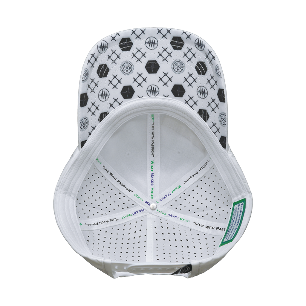 Yoga Hat - Dad Hat - Ponytail - White - Laser Mesh