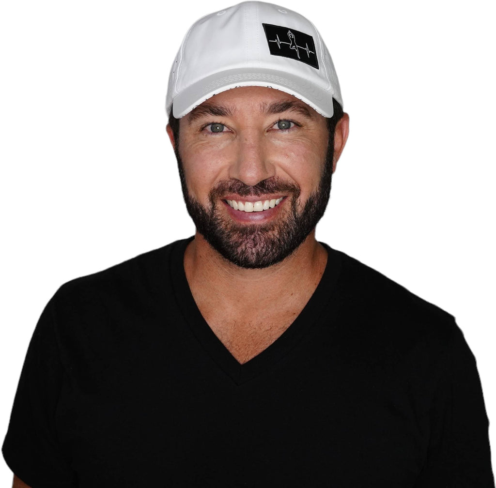 Yoga Hat - Dad Hat - Ponytail - White - Laser Mesh